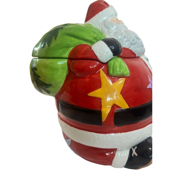Vtg Santa Claus Cookie Jar kneeling Lrg Rare Christmas Holidays St. Nick - Picture 5 of 12